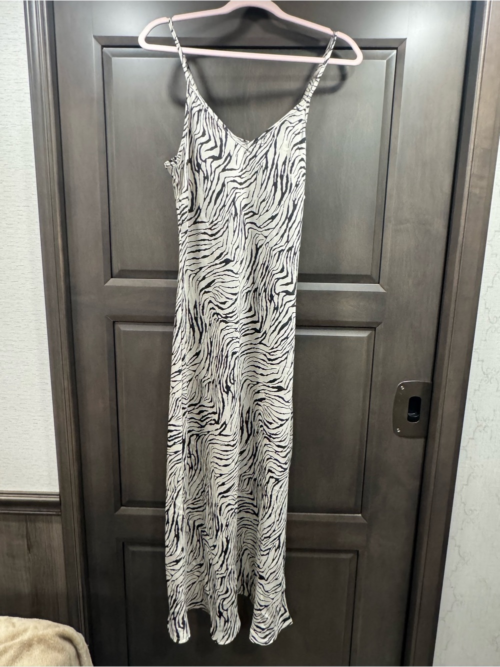 Dress Forum Zebra Print Slip Maxi Dress - Black & White